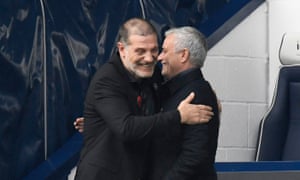 Slaven Flick with Jose Mourinho before the match