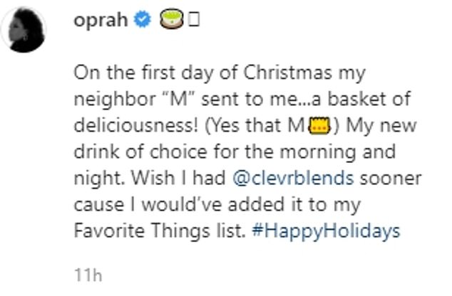 Oprah gave a great plugin to the brand on her Instagram page Sunday night to her 16 million followers