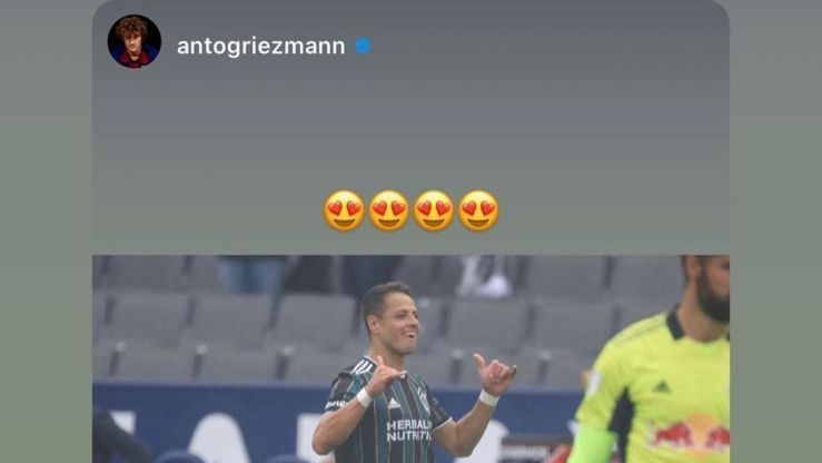 Antoine Griezmann celebrates Chicharito’s hat-trick with LA Silixi