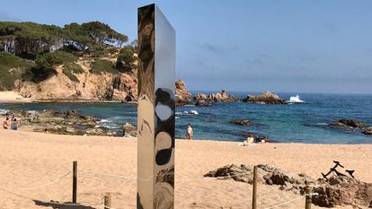 The Monolith appeared on the beach of Sa Conca de Castel Platja d'Aro on Tuesday.