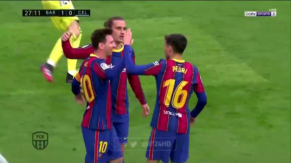 Lionel Messi's goal for Barcelona 1-0 against.  Celta de Vigo in LaLiga.  (Video: Ben Sports)