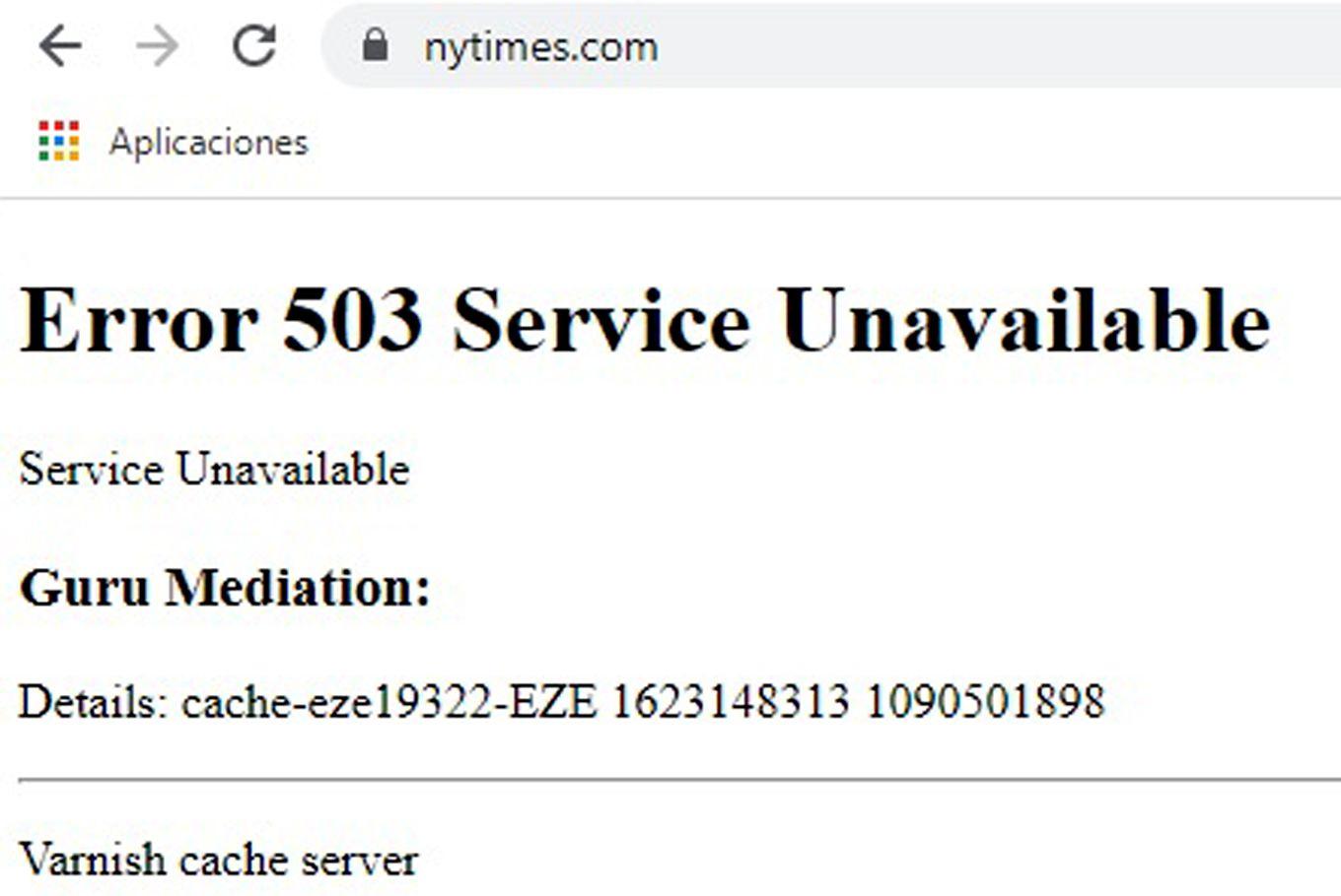 Global website down due to Fastly server network problems