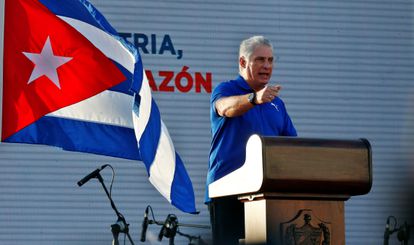 Cuban President Miguel Diaz-Canel during a ceremony in Havana last July.