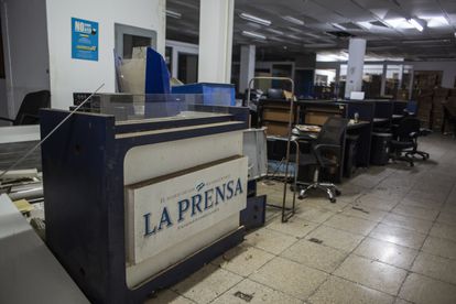 The empty offices of La Prensa newspaper in Managua, on August 12.