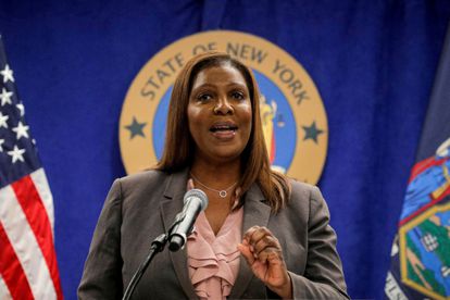 Attorney Letidia James, during a press conference, last May.