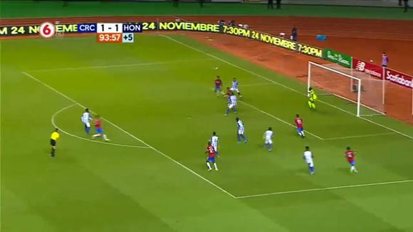 Costa Rica 2-1 Honduras: goal by Gerson Torres.  (Video: Repretel)