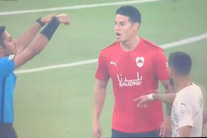 In the video, James’s reaction, who cost him a yellow card in Al Rayyan, Qatar League |  Colombians abroad