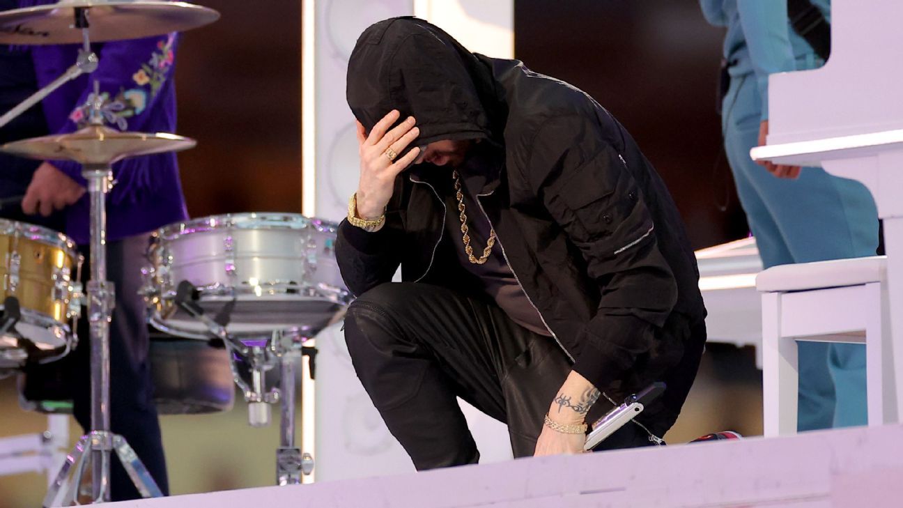 NFL says Eminem is not barred from kneeling in Super Bowl LVI