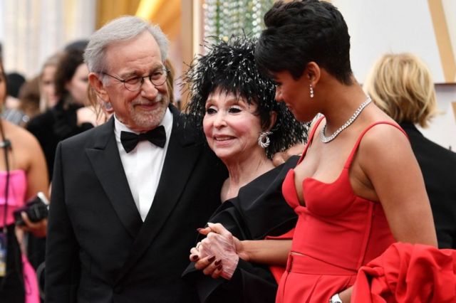 Steven Spielberg, Rita Moreno and Haryana Depos.