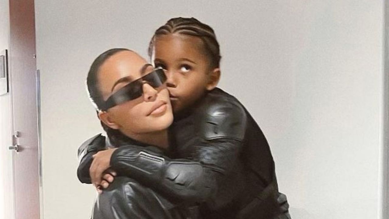 It looks like Kim Kardashian is playing with Saint West after she fears losing custody of her children