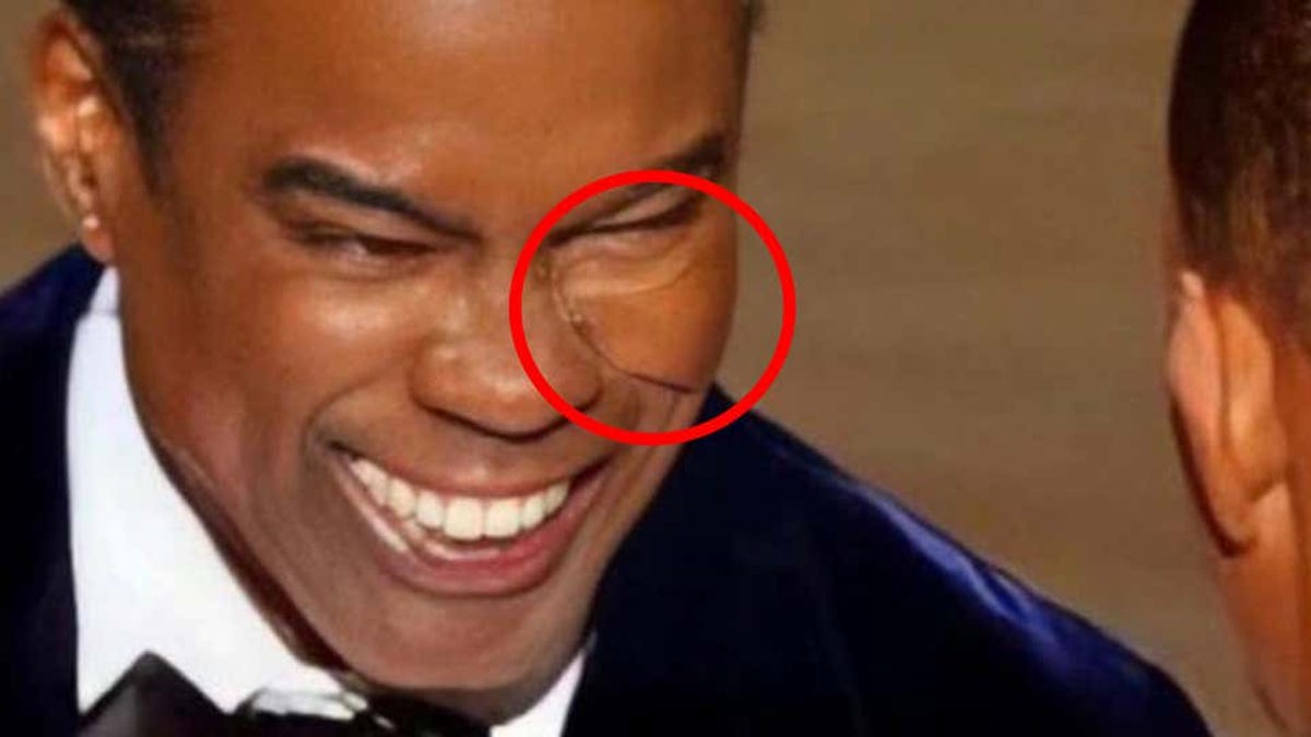 No, Chris Rock wasn’t wearing a face patch when Will Smith slapped him