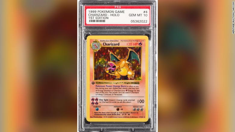 Rare Pokemon Charizard Card Sells for $336 000