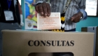 Who were the candidates who led the inter-party consultations in Colombia?