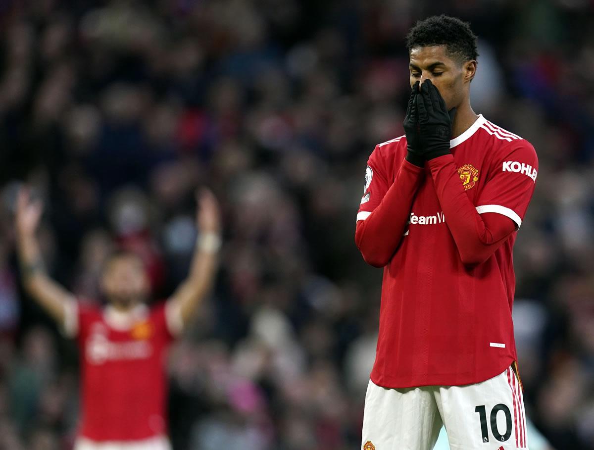$!  Marcus Rashford mourns after getting a chance against Leicester.