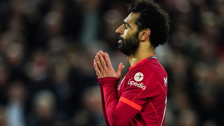 Mohamed Salah celebrates putting Liverpool 4-0 ahead