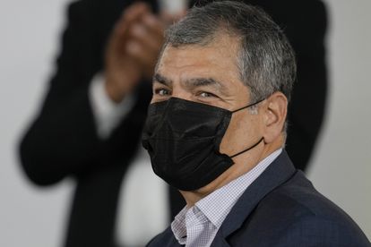 File photo of former President Rafael Correa attending a book launch in November 2021 in Buenos Aires, Argentina.