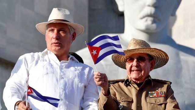 Why did Diaz-Canel announce that Raul Castro will be in the square on May Day?