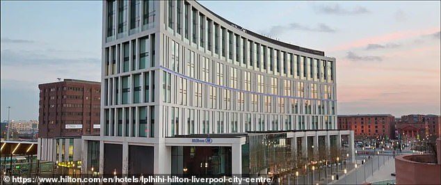 But their sleep at the Hilton in Liverpool (pictured) would have suffered because of the fireworks