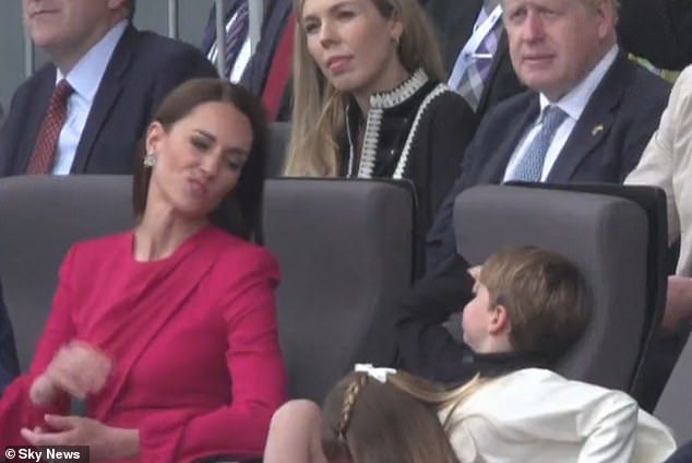 The playful prince was a hit with royal onlookers during the Queen's platinum jubilee celebrations, displaying a series of amusing expressions while seated next to his mother.