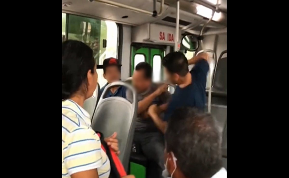 video.  A young man beats up an alleged stalker of a woman on public transportation in NL