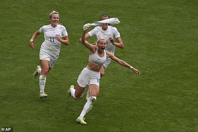 Chloe Kelly walks away after scoring the winning goal that saw England beat Germany