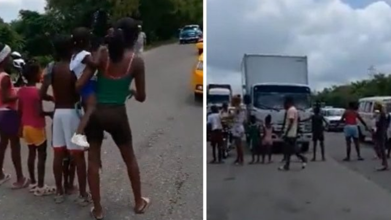 “Let Diaz-Canel come!”: Mothers with their children block a highway in Havana