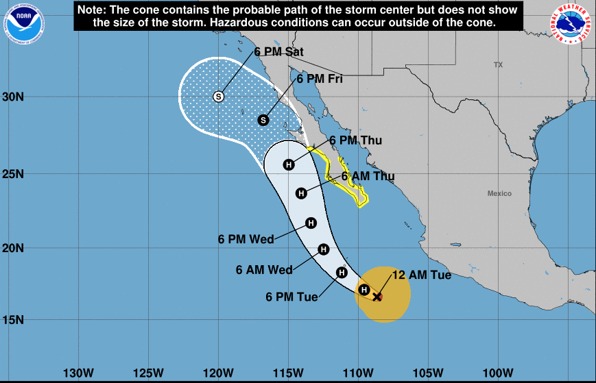 Kay is already a hurricane and will continue to strengthen off the coast of Mexico