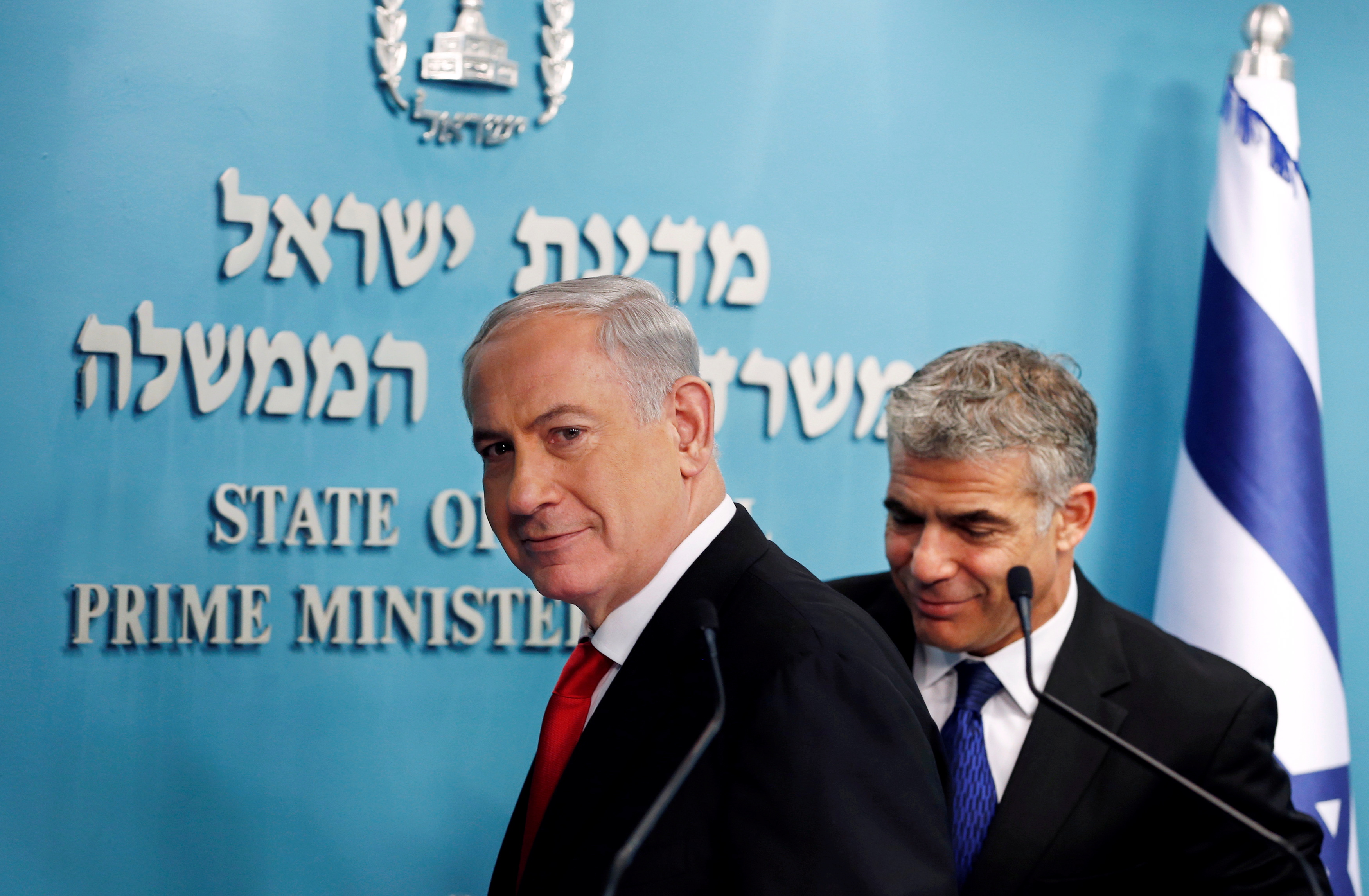 Israeli Prime Minister Yair Lapid acknowledged Benjamin Netanyahu's election victory (Reuters / Ronen Zevulun)