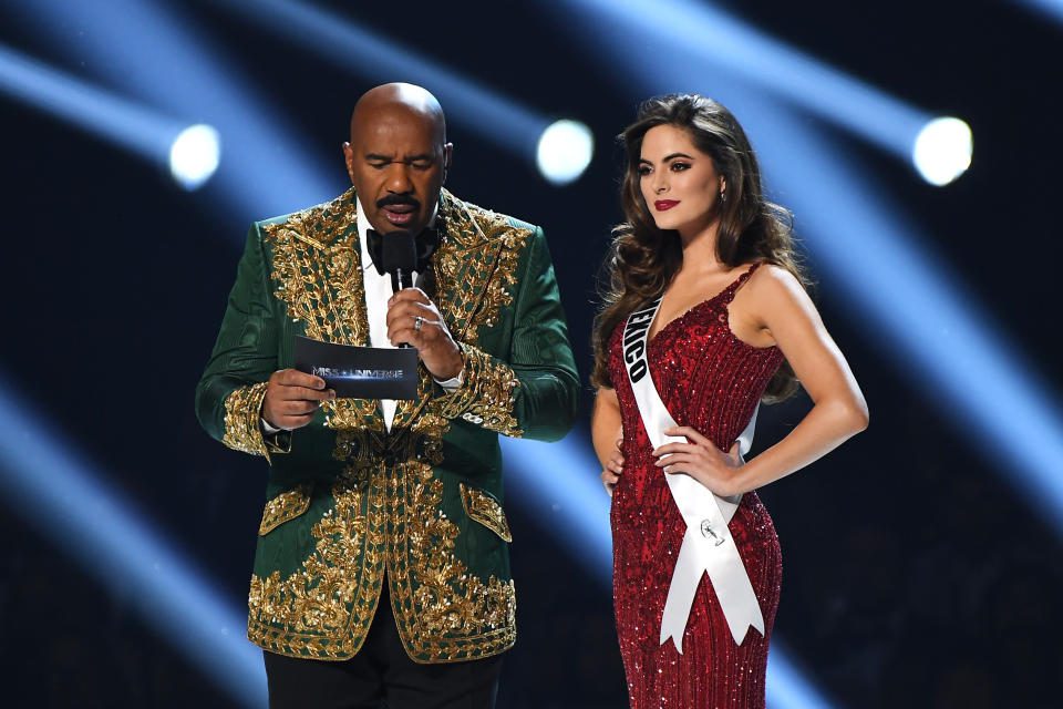 After passing beauty contests, Aragón broke into television as a presenter.  (Photo by Paras Griffin/Getty Images)