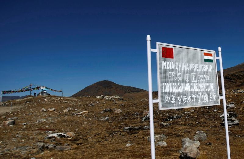 An information panel of the India-China border seen from the Indian side at Bumla in India's Arunachal Pradesh state (Reuters/File)