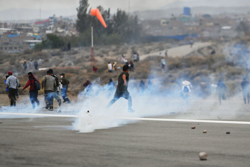 Protest at Rodriguez Ballon International Airport.  File photo (Photo by DIEGO RAMOS/AFP/Getty Images)