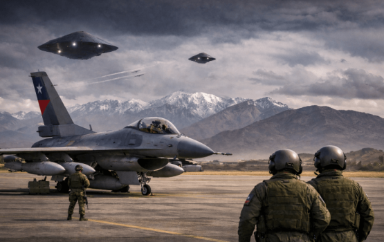 Chile grounded the fighters in response to unidentified ships intruding into its airspace Chile grounded the fighters in response to unidentified ships intruding into its airspace