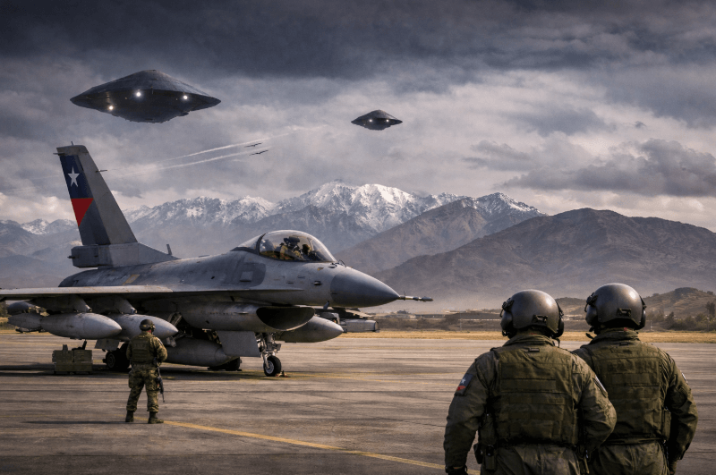 Chile grounded the fighters in response to unidentified ships intruding into its airspace Chile grounded the fighters in response to unidentified ships intruding into its airspace