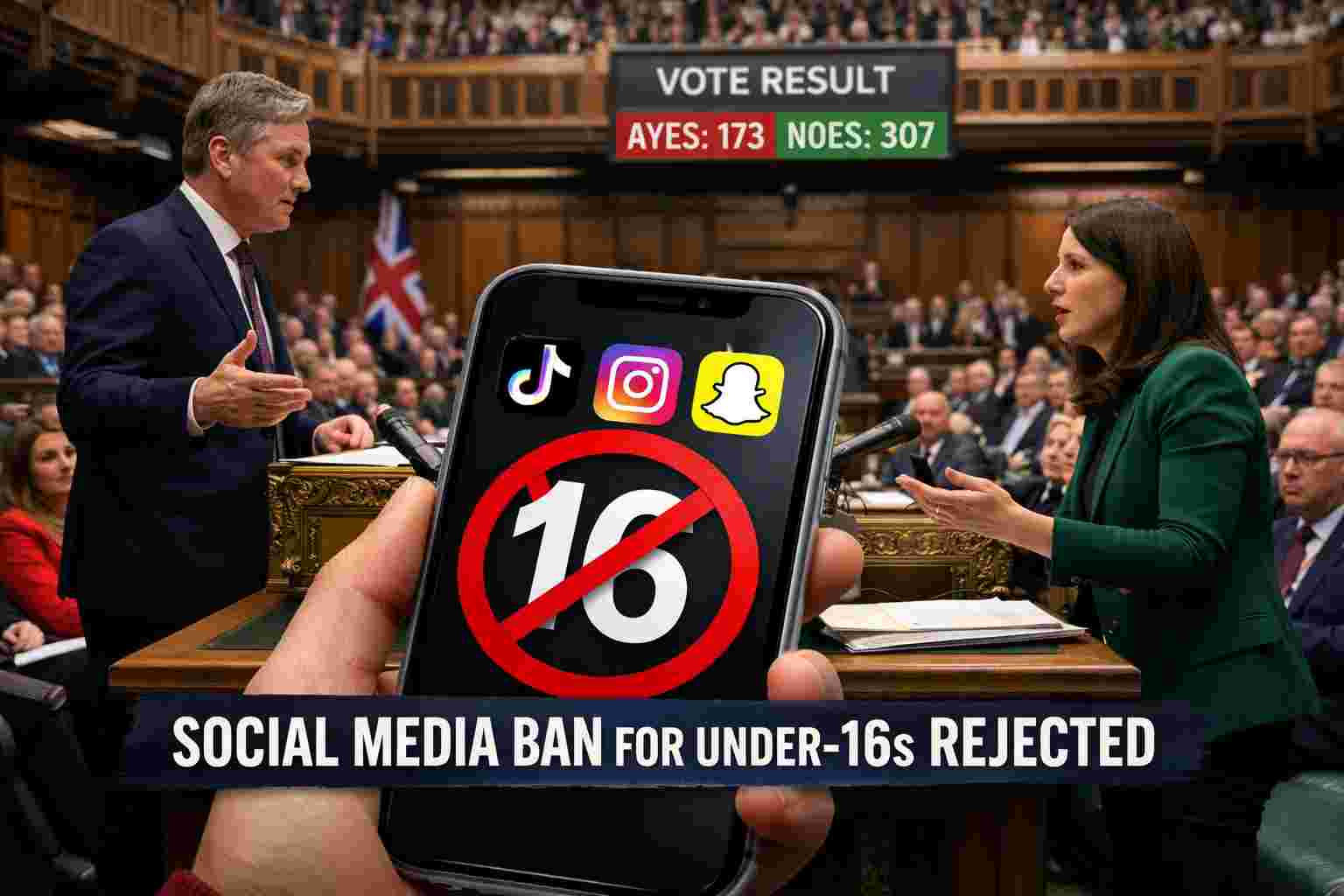 UK MPs Reject Proposal to Ban Social Media for Under-16s