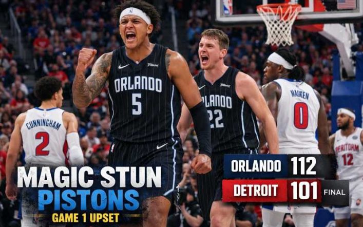 Magic Stun Pistons in Game 1 Upset on the Road Magic Stun Pistons in Game 1 Upset on the Road