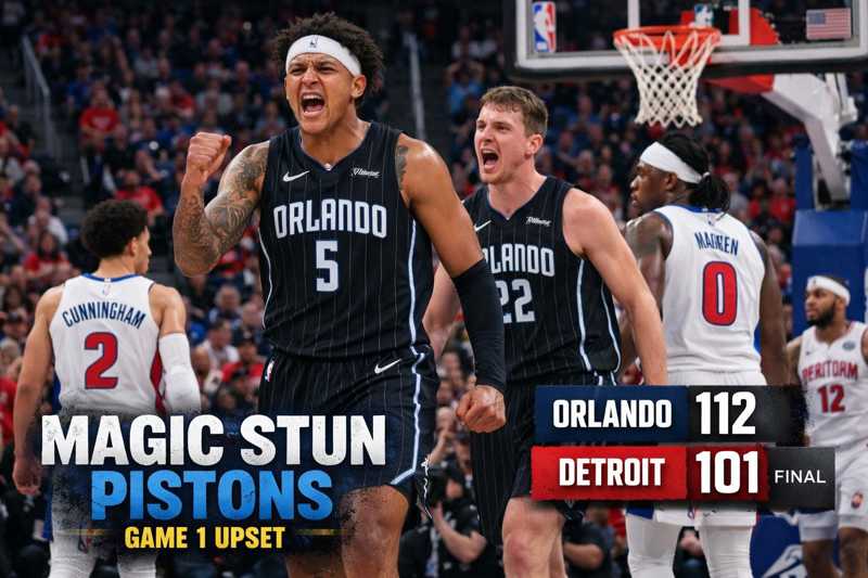 Magic Stun Pistons in Game 1 Upset on the Road Magic Stun Pistons in Game 1 Upset on the Road